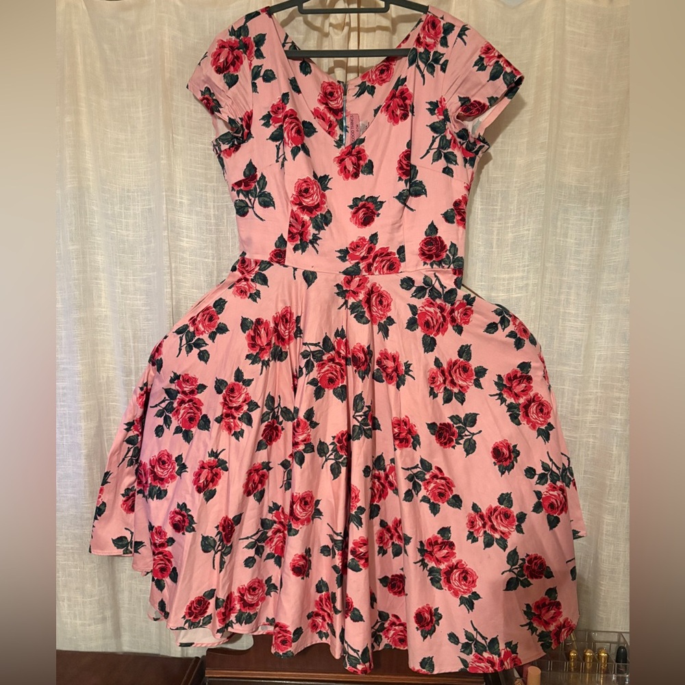 Vanity Fair Swing Dress in Vintage Roses - Vixen by Micheline Pitt 2X